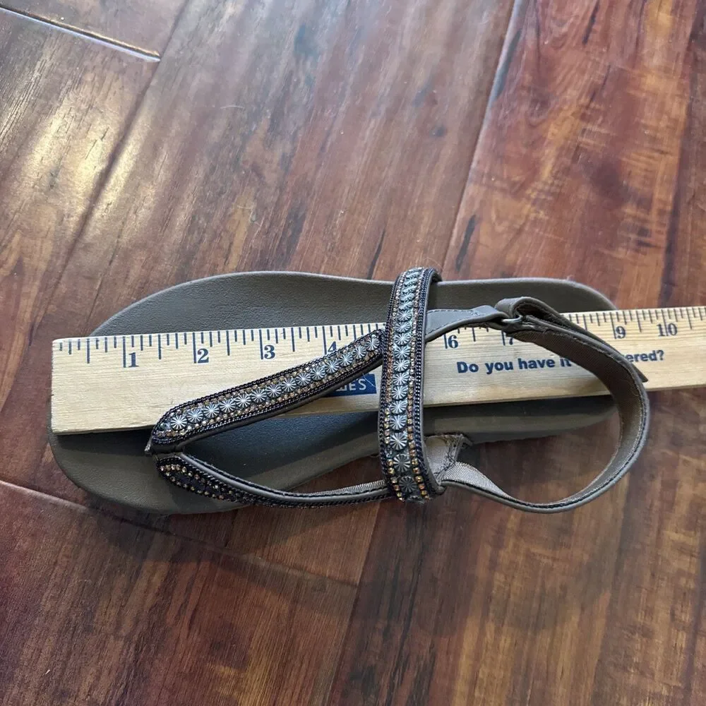 Skechers Arch Fit Womens Sandals Brown US 7 Rhinestone Hook And Loop Ankle Strap - Picture 12 of 14